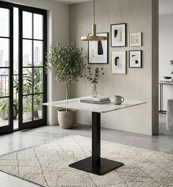 Masa fixa alb marmorat 70*65 cm Marm