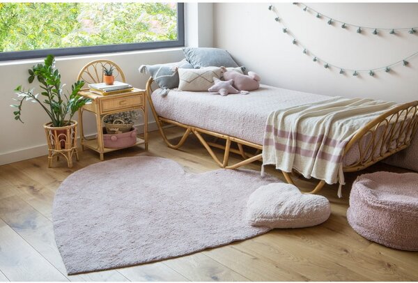 Covor pentru copii roz lavabil/țesut manual din bumbac 160x180 cm Puffy Love – Lorena Canals