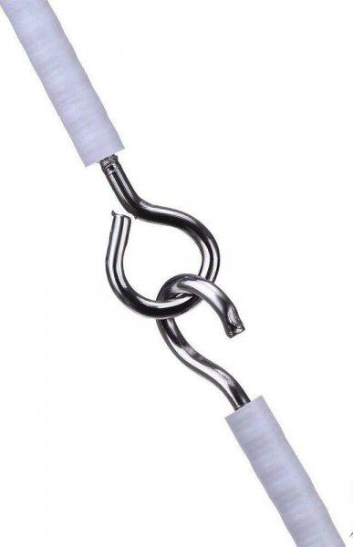 Cablu pentru draperii/perdelute 2 m cu carlige, alb, HOM1986