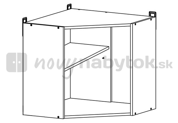 Dulap superior de bucătărie, de colț Junona line GNWU/57/LP (stejar sonoma). 742478