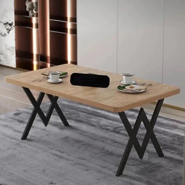 Masa bucatarie texturata, Nuc, 110x70x75 cm, A0023