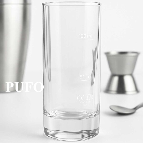 Pahar de sticla gradat pentru masurare bauturi, 100 ml, transparent, 15 cm