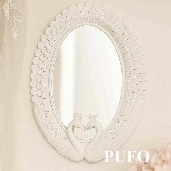 Oglinda Decorativă Elegantă Pufo Love, 40 cm, Albă - Lebede, Nuntă & Evenimente