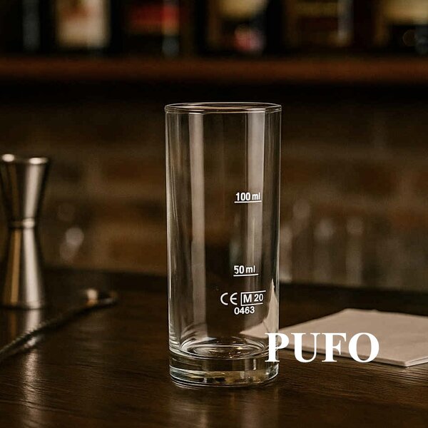 Pahar de sticla gradat pentru masurare bauturi, 100 ml, transparent, 15 cm