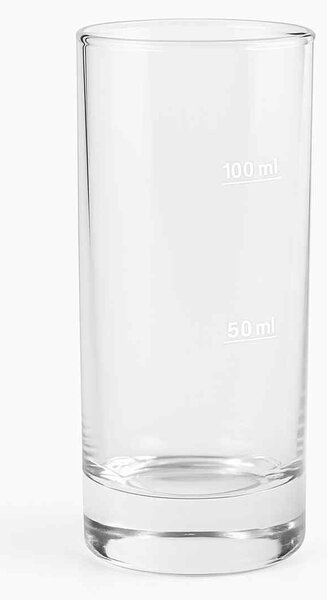 Pahar de sticla gradat pentru masurare bauturi, 100 ml, transparent, 15 cm