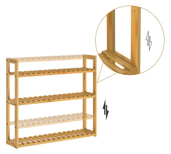 Raft cu 3 niveluri, Bambus, 54 x 60 x 15 cm