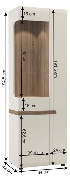 Z0ND0 Vitrină Lysander Typ 01 LTV-03/3D. 752214
