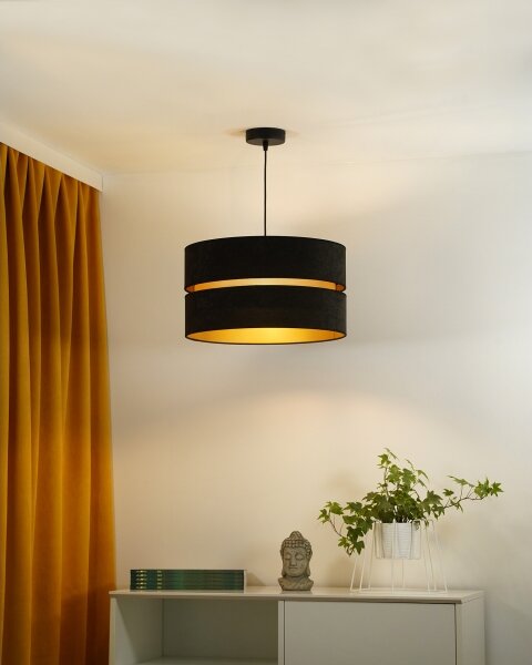 Lustră pe cablu Duolla DUO 1xE27/15W/230V d. 40 cm negru/auriu