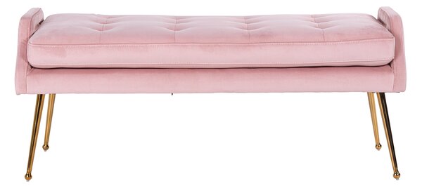 Bancheta Rebel, Lemn Otel inoxidabil Spuma Poliester, roz, 51.5x121.5x45 cm