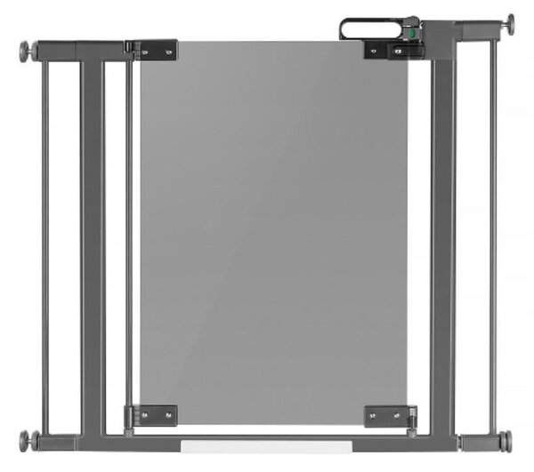 Poarta de siguranta MCT DesignLine Puristic, presiune, 76-96 cm, metal + plexiglas gri, 46031