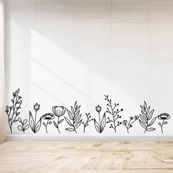 Sticker pentru perete - Siluete de flori