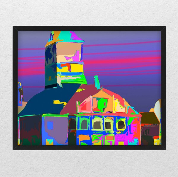 Poster abstract - Piata Sfatului in culori
