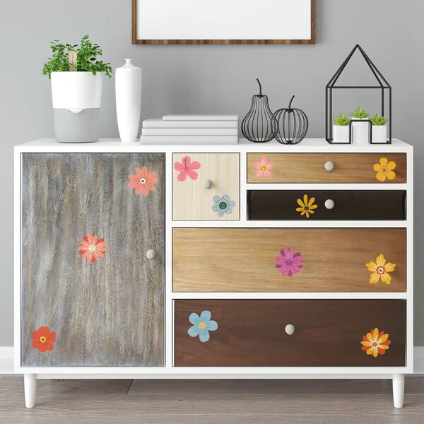 Set stickere pentru mobila - Flori multicolore 161