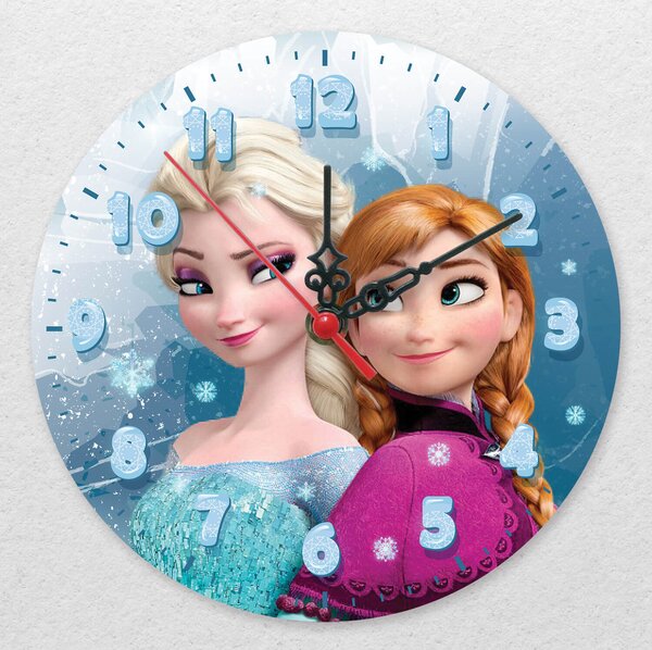 Ceas de perete - Frozen, Ana si Elsa