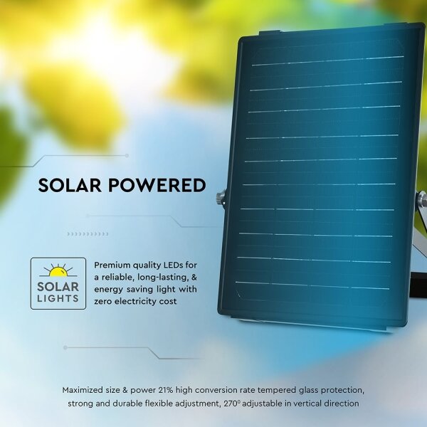 Proiector solar LED reglabil 10W 3,7V 4000/6000K IP65 cu senzor + DO