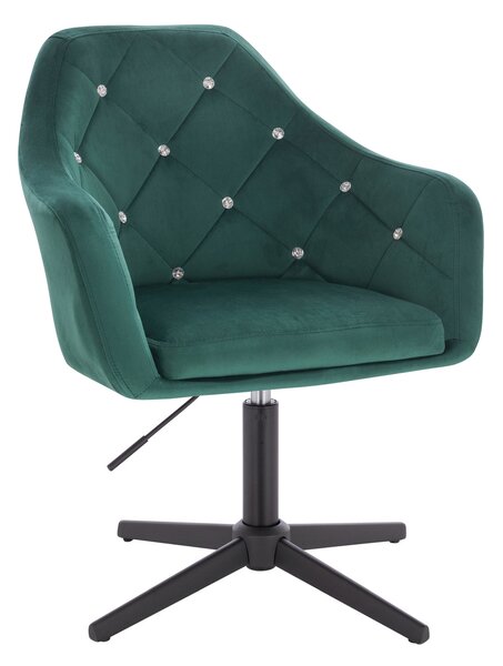 HR830CCROSS Scaun Verde Catifea cu Bază Neagră