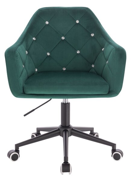 HR830CK Scaun Verde Catifea cu Bază Neagră