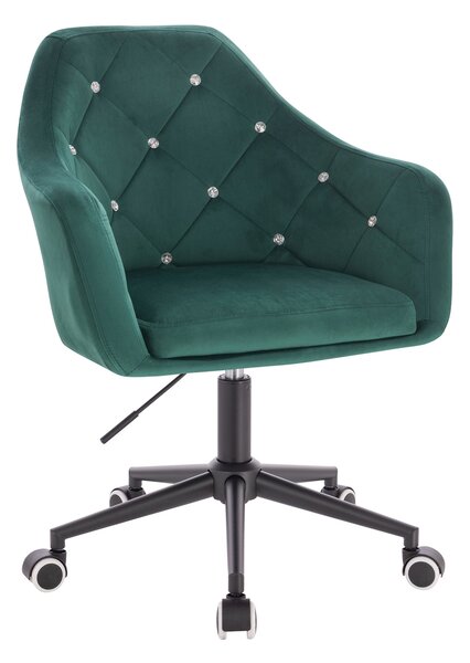 HR830CK Scaun Verde Catifea cu Bază Neagră