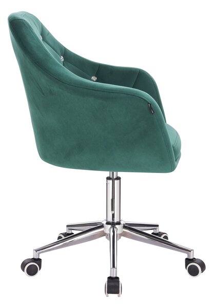 HR830CK Scaun Verde Catifea cu Bază Cromata
