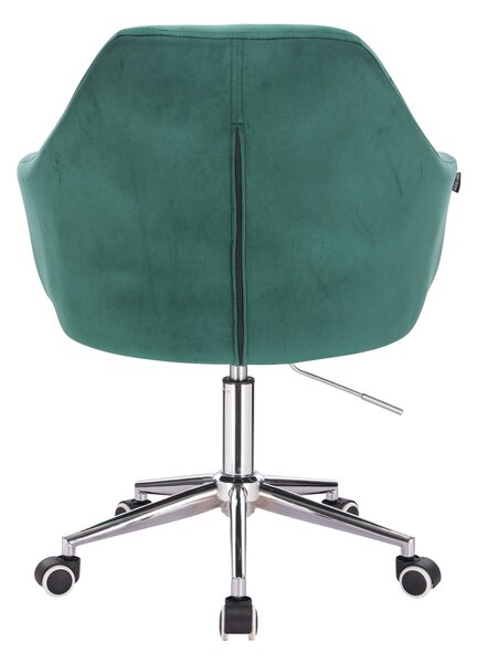 HR830CK Scaun Verde Catifea cu Bază Cromata
