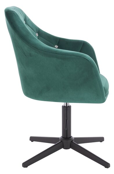 HR830CCROSS Scaun Verde Catifea cu Bază Neagră