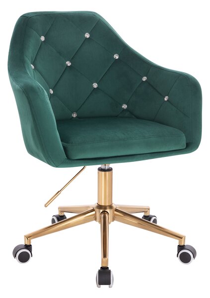 HR830CK Scaun Verde Catifea cu Bază Aurie
