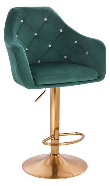 HR830CW Scaun Catifea Verde cu Bază Aurie