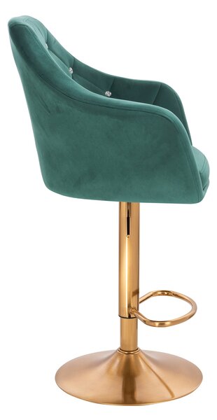 HR830CW Scaun Catifea Verde cu Bază Aurie