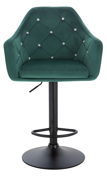 HR830CW Scaun Catifea Verde cu Bază Neagră