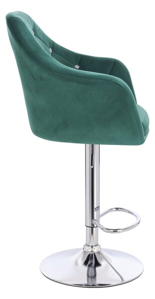HR830CW Scaun Verde Catifea cu Bază Cromata