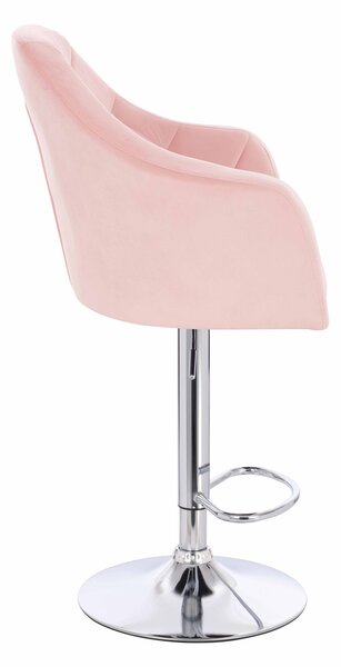 HR830CW Scaun Roz Pudra Catifea cu Bază Cromata