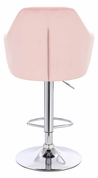 HR830CW Scaun Roz Pudra Catifea cu Bază Cromata
