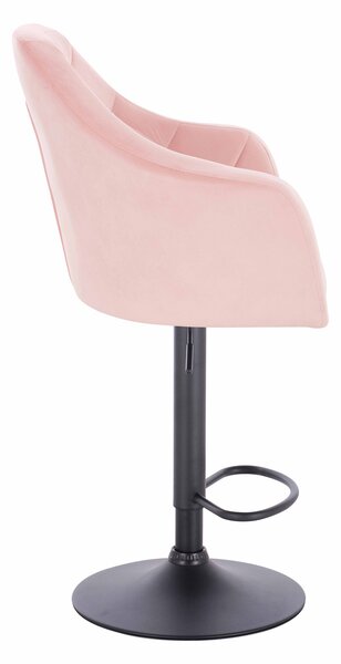 HR830CW Scaun Catifea Roz Pudra cu Bază Neagră