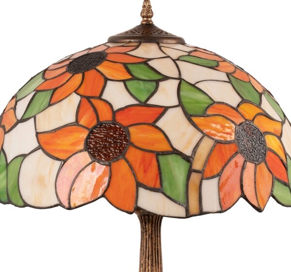 Brilagi - Lampă de masă Tiffany din vitralii SUNFLOWER 2xE27/60W/230V