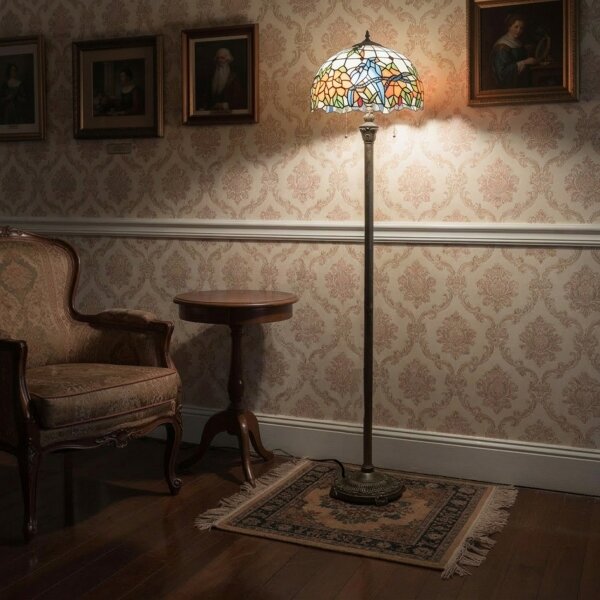 Brilagi - Lampă de podea Tiffany JUNGLE din vitralii 2xE27/60W/230V