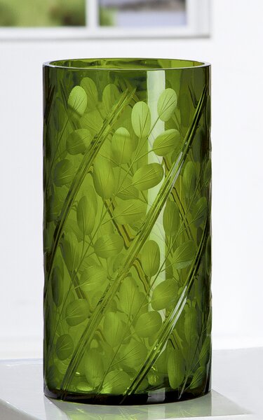 Vaza Otono, sticla, verde, 31 cm