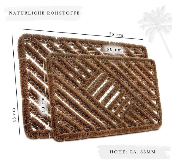 Covoraș de intrare din fibre de nucă de cocos 40x60 cm Coco Natural – Hanse Home