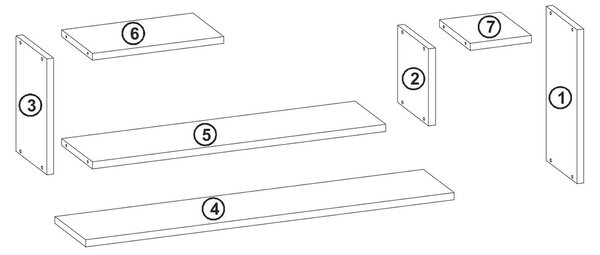 Raft de perete Airy, 100 x 22 x 50, Alb