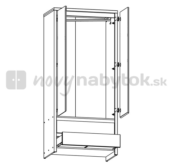 Dulap de haine Kaspian SZF2D2S (Stejar sonoma). 798017