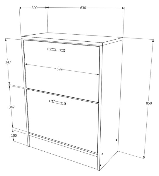 Pantofar haaus Rin, 2 Usi, Alb, 63 x 30 x 85 cm