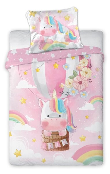 Lenjerie de pat copii 135x100 + 60x40 cm Unicorn baby sheet