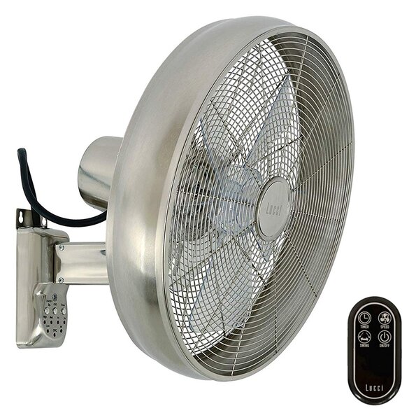Ventilator de perete BREEZE 55W/230V crom mat Lucci air 213126 + telecomandă