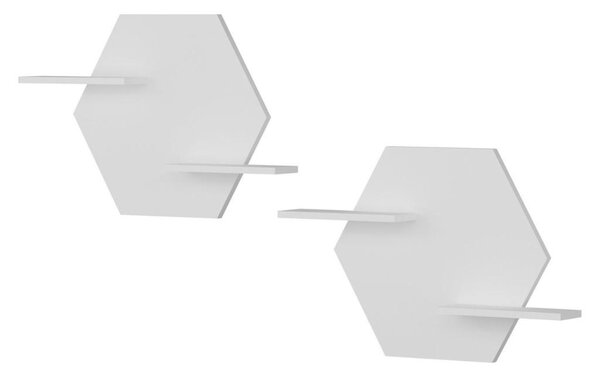 Set 2 etajere Selin Homs, 40 x 40 x 12 cm, alb