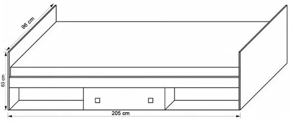 Pat de o persoană 90 cm Torton T20 (cu somieră și sp. depozitare). Promo -21%. 606158