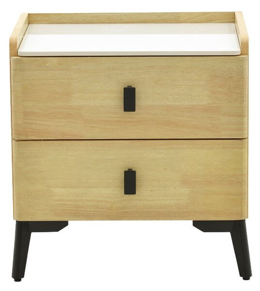 Noptiera Alessio MDF culoare lemn natural - negru metal 46x37x47cm