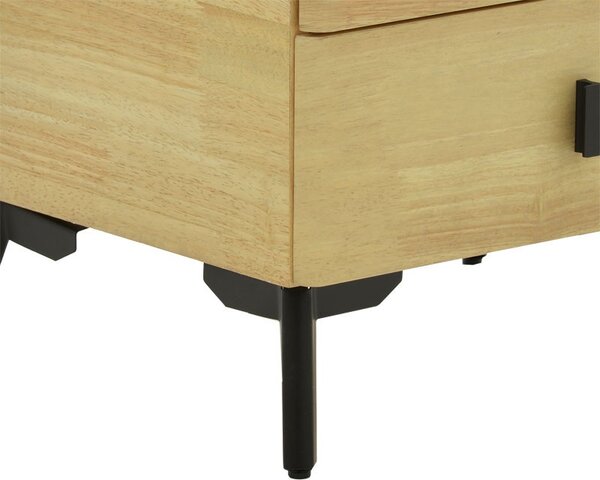 Noptiera Alessio MDF culoare lemn natural - negru metal 46x37x47cm