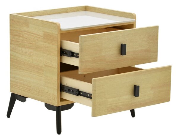 Noptiera Alessio MDF culoare lemn natural - negru metal 46x37x47cm