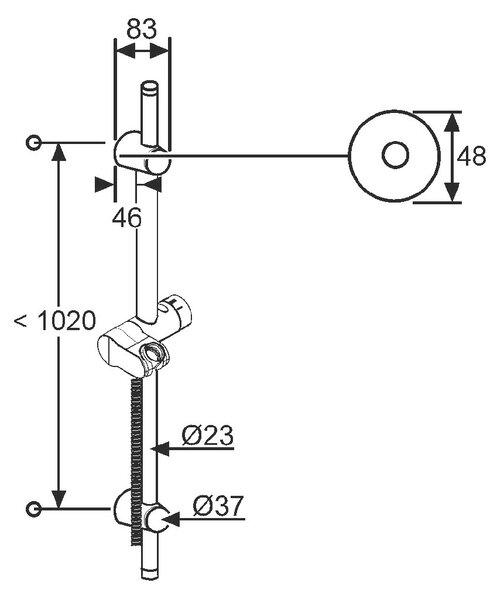 Kludi A-QA bară de duș |110 cm 6209505-00