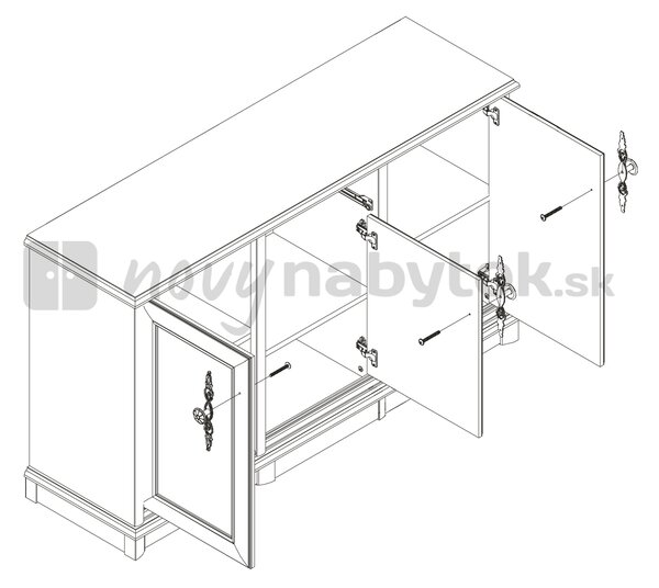 Comodă KENT EKOM 3D1S (Castan). 880779
