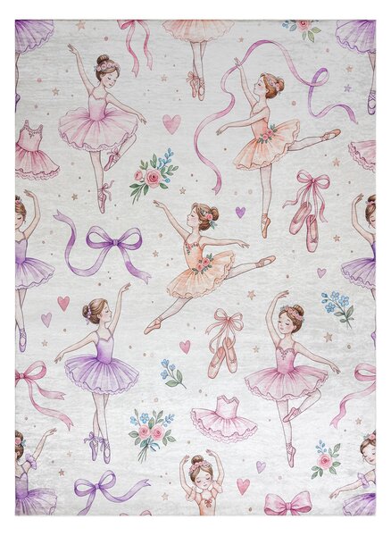 BAMBINO 61600 covor lavabil Balerina, pentru copii anti-alunecare - cremă / roz